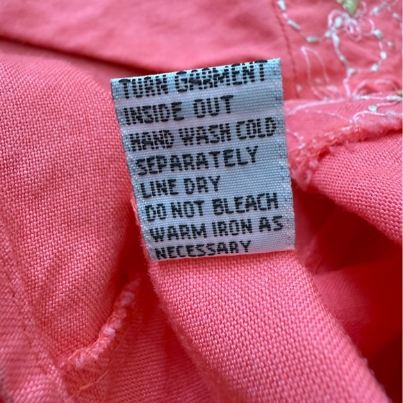 Vintage Ramie Linen Blend Embroidered Button Front Short Sleeve Blouse Shirt L - Picture 8 of 9